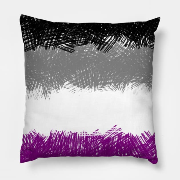 Asexual Flag in Crosshatch Design Pillow by PurposelyDesigned