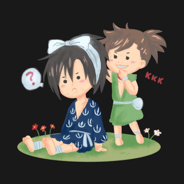 Dororo and Hyakkimaru chibi by karinasaita