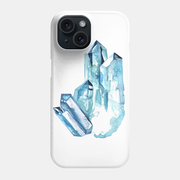 Aqua Aura Quartz Crystal Phone Case by ancapora