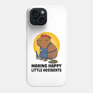 Making happy little accidents Capybara Artist Painter Phone Case