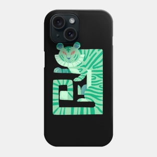 Pastel Jade Green Tiger Phone Case