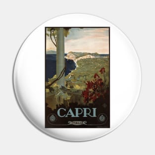 Capri, Italy - Vintage Travel Poster Design Pin