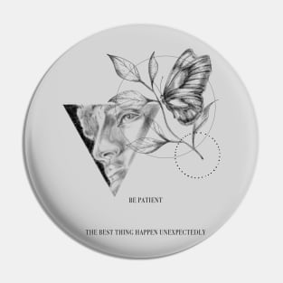 David of Michelangelo with butterfly and leaves - be patient Pin