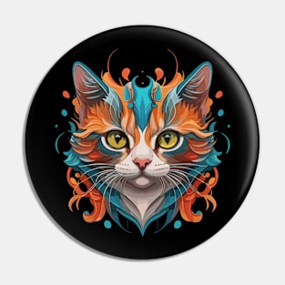 colorful cat Pin