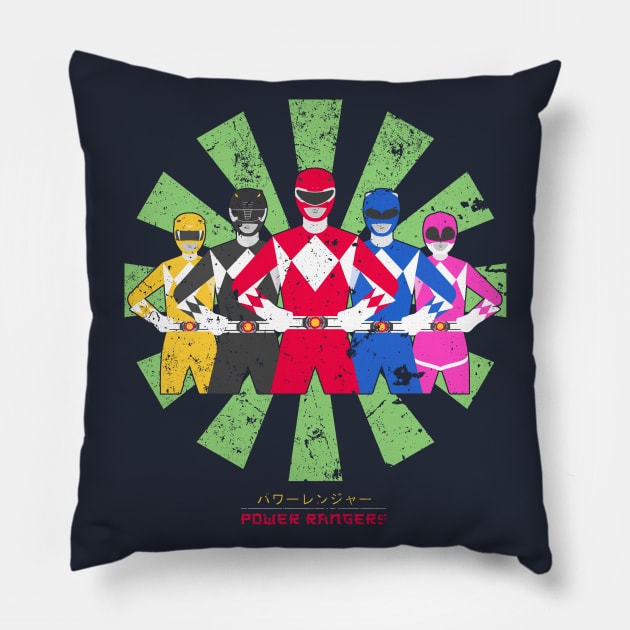 Power Rangers Retro Japanese Pillow by Nova5