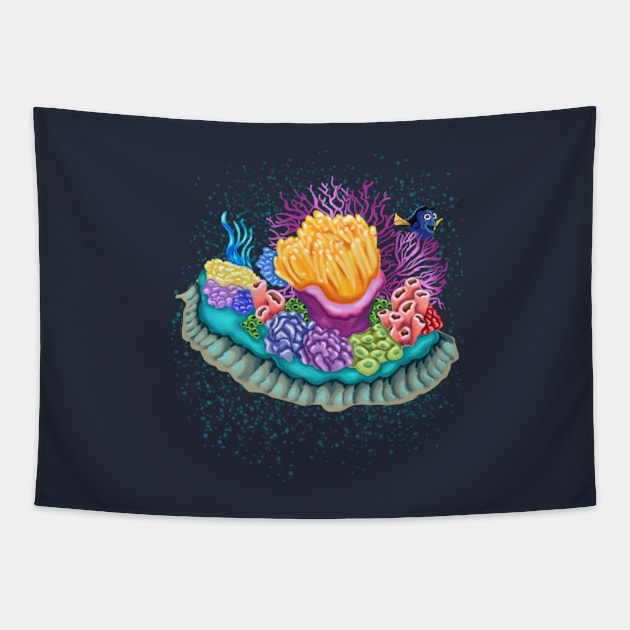 FIND DORY Tapestry by Littlepancake