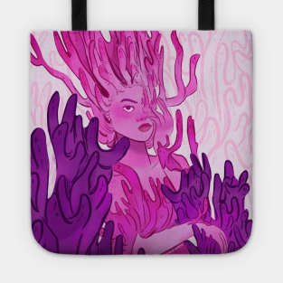 Violet Coral Mushroom Tote