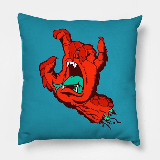 Sangre Azul red Pillow by Dedos The Nomad