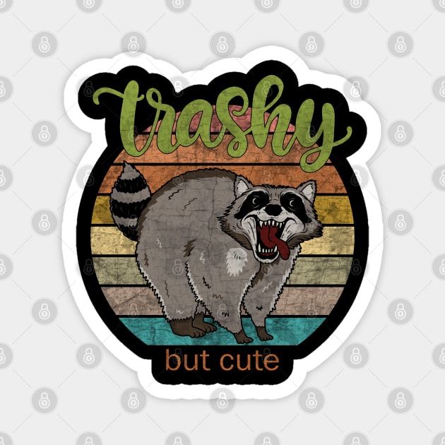 Raccoon - Trashy but cute Magnet by valentinahramov