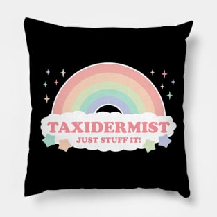 Taxidermist Just Stuff It! Rainbow with clouds Pillow