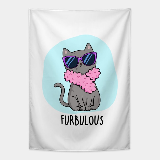 Furbulous Cute Cat Pun Tapestry by punnybone