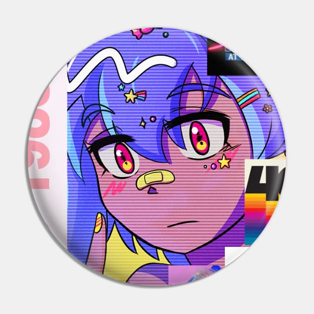 Retro Vaporwave 80s anime aesthetic Pin by KinseiNoHime