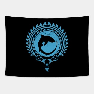 Thresher shark Polynesian design Tapestry