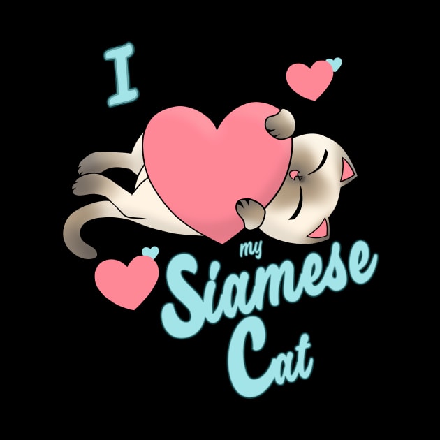 I Heart My Siamese Cat cute kawaii love alternate by xenotransplant