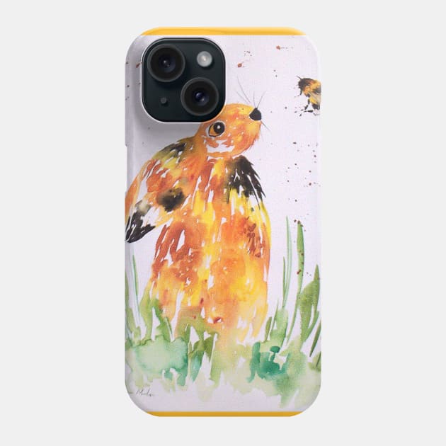 Quirky Hare and a bumble bee Phone Case by Casimirasquirkyart