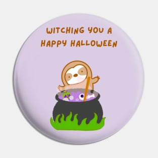 Wishing You A Happy Halloween Witch’s Brew Sloth Pin