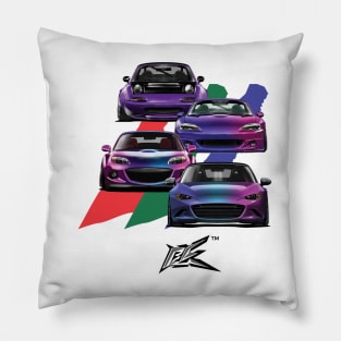 mazda miata mx5 generations violet Pillow