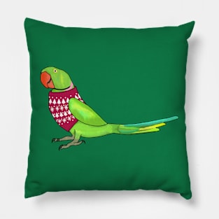 Kevin the Festive Parakeet Pillow