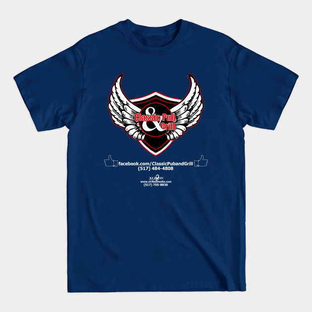 Discover Classic_biker_blk_shield-redoutline - Classic - T-Shirt