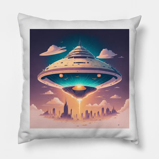 Ufo Attack Pillow by elmejikono