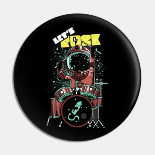 Astronaut playing drums Pin