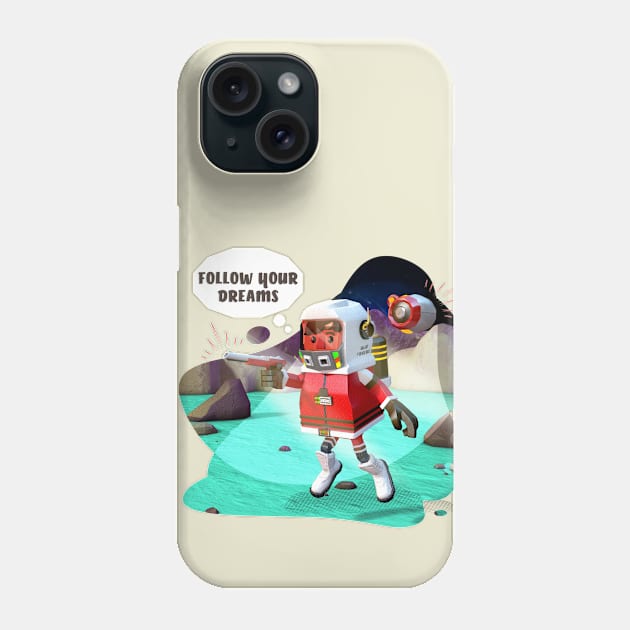 Red spacesuit, Follow your dreams. Leo Phone Case by Nakano_boy