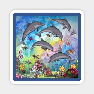 Dolphins in the sea Magnet