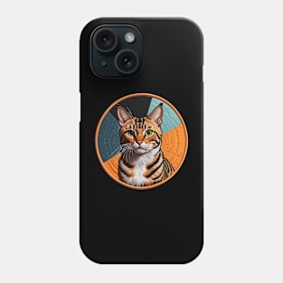 Bengal Housecat Embroidered Patch Phone Case