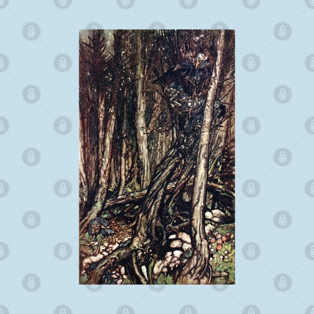 A Fearsome Forest - Undine, Arthur Rackham by forgottenbeauty