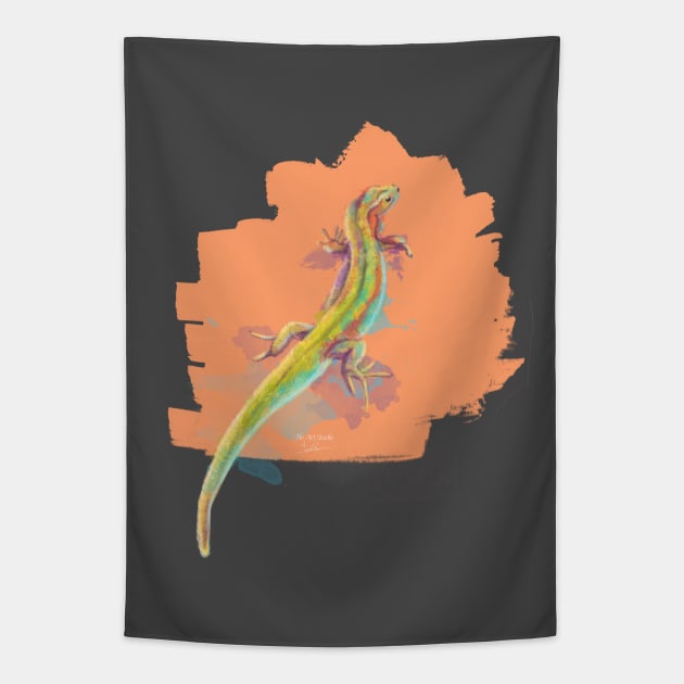 Desert Colors - Lizard Illustration Tapestry by Flo Art Studio