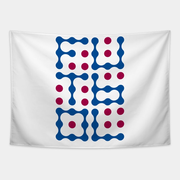 Futbol Metaballs Typography (Blue Red) Tapestry by John Uttley