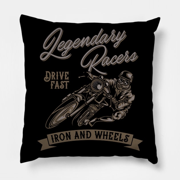 Motorcycle Legends Custom Motor Bikes Live To Ride Gift Tee Pillow by gdimido