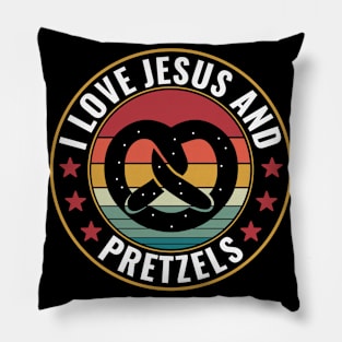 I Love Jesus And Pretzels Pillow