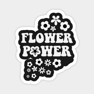 Black n White Flower Power Seamless Pattern Graphic Print Magnet