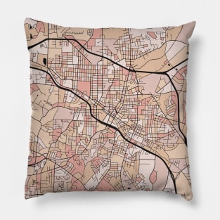 Durham Map Pattern in Soft Pink Pastels Pillow