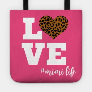 Love Mimi Life Leopard Print Heart Tote