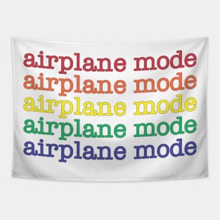 Airplane Mode Rainbow Typography Tapestry