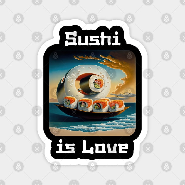 Sushi is love v1 Magnet by AI-datamancer