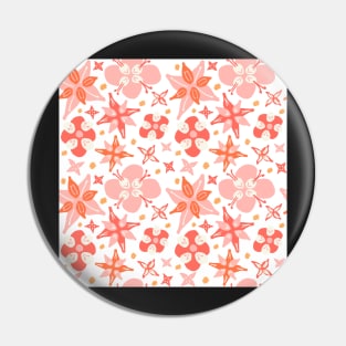 Pink Floral Pattern Pin