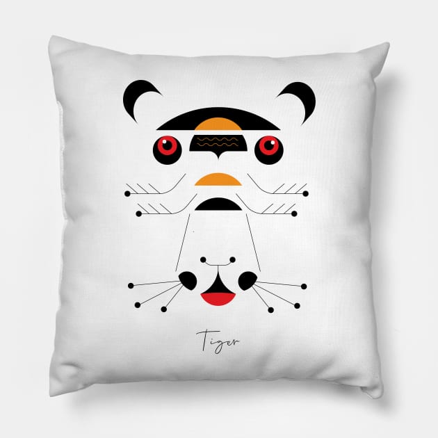 Tiger Minimalism Pillow by zlam