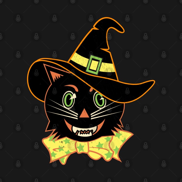 Vintage Halloween Black Cat Witch by LMHDesigns