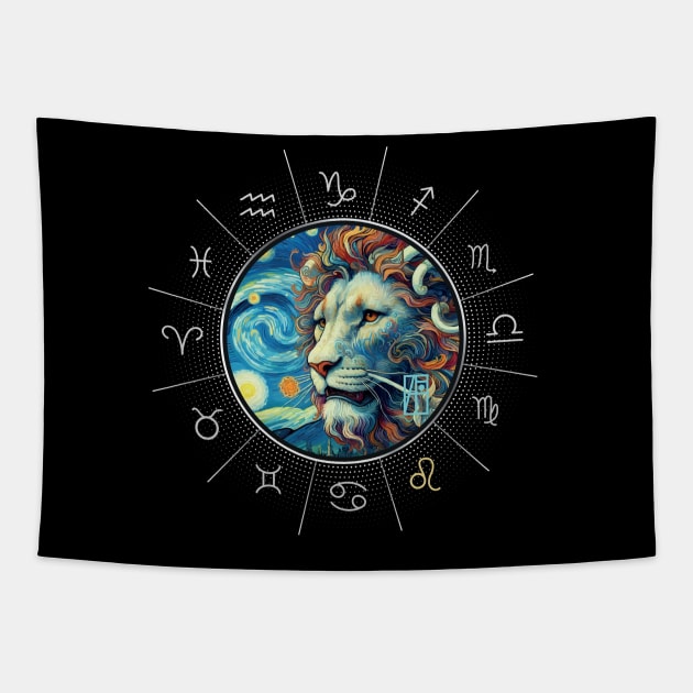 ZODIAC Leo - Astrological LEO - LEO - ZODIAC sign - Van Gogh style - 8 Tapestry by ArtProjectShop