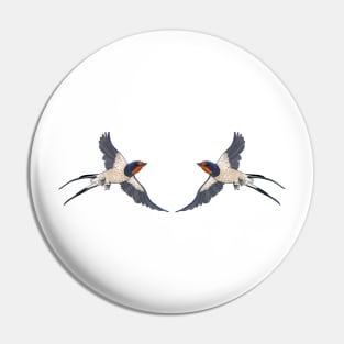 Swallow twins Pin