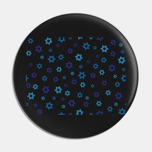 Blue Star of David Pattern Pin