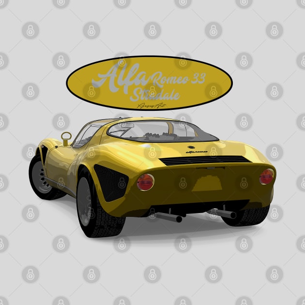 Alfa Romeo 33 stradale Yellow Back by PjesusArt