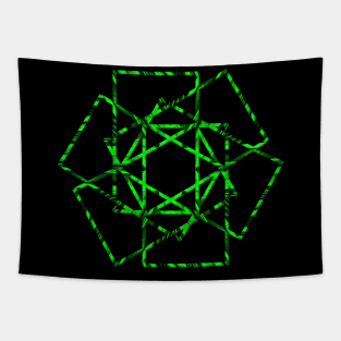 Green geometric design Tapestry