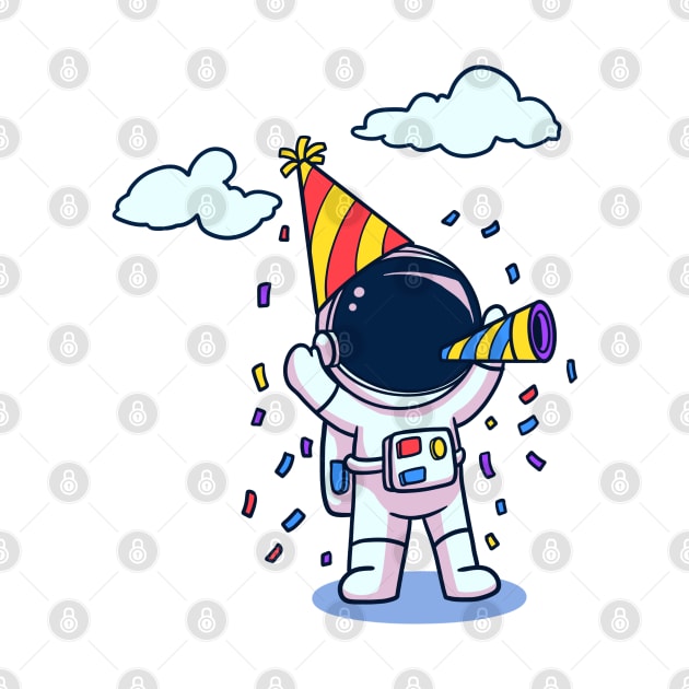 Cute Astronaut Celebrate Birthday Party by dailydadacomic