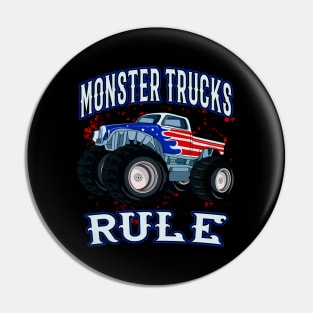 Monster Trucks Rule Pick-Up Monster Truck Cars Pin