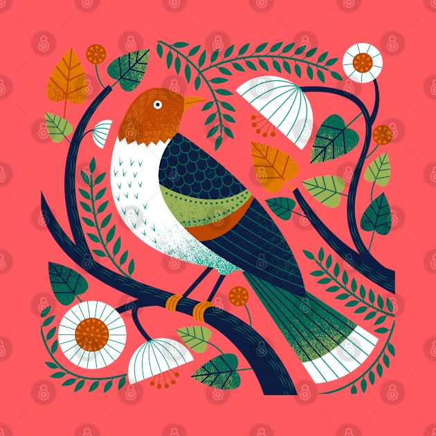 Birdie on a Branch by Lucie Rice Illustration and Design, LLC