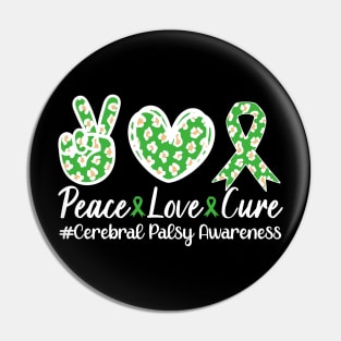 Cerebral Palsy Awareness Leopard Peace Love Cure Pin